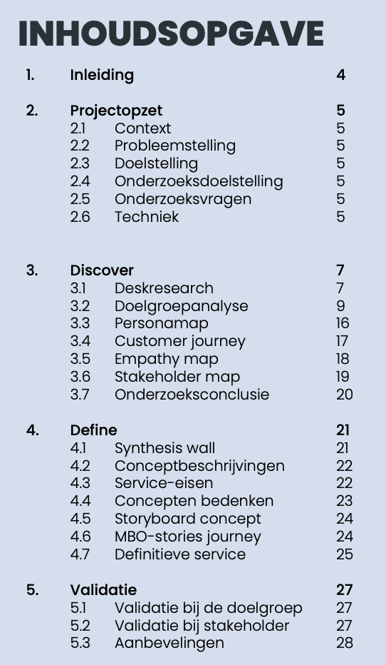 MBO Stories · inhoudsopgave